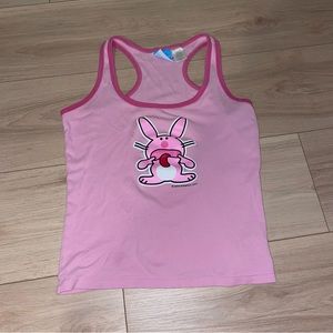 Happy Bunny pink Y2K tank